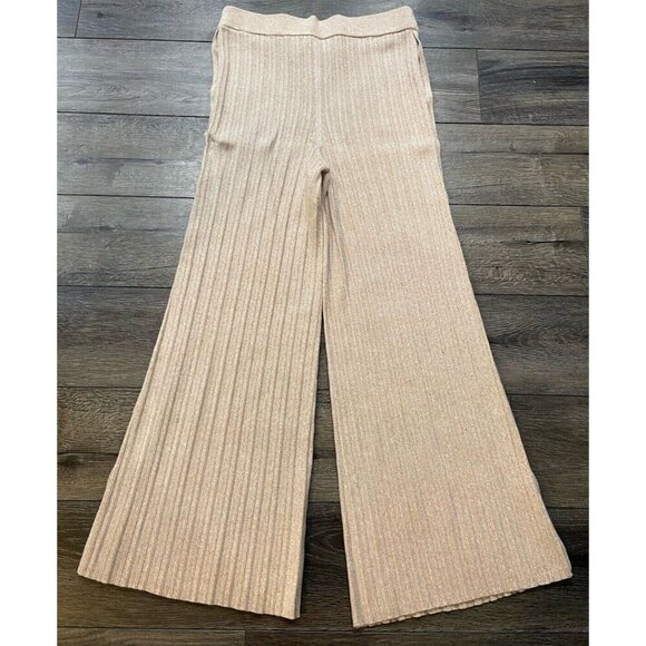 NWT Revlove x Michael Castello Kalina Pants Sweater Side Button Tan XL New - Picture 5 of 6
